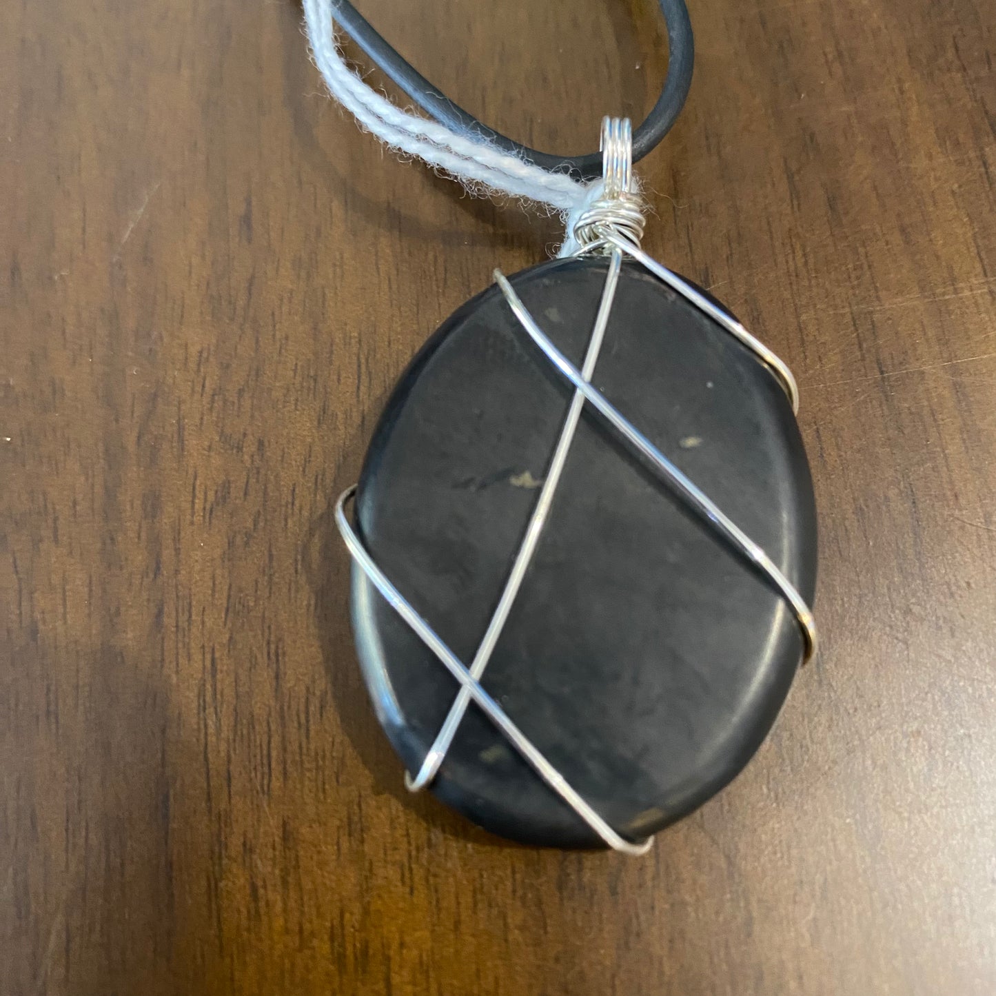 Shunghite Slice Necklace
