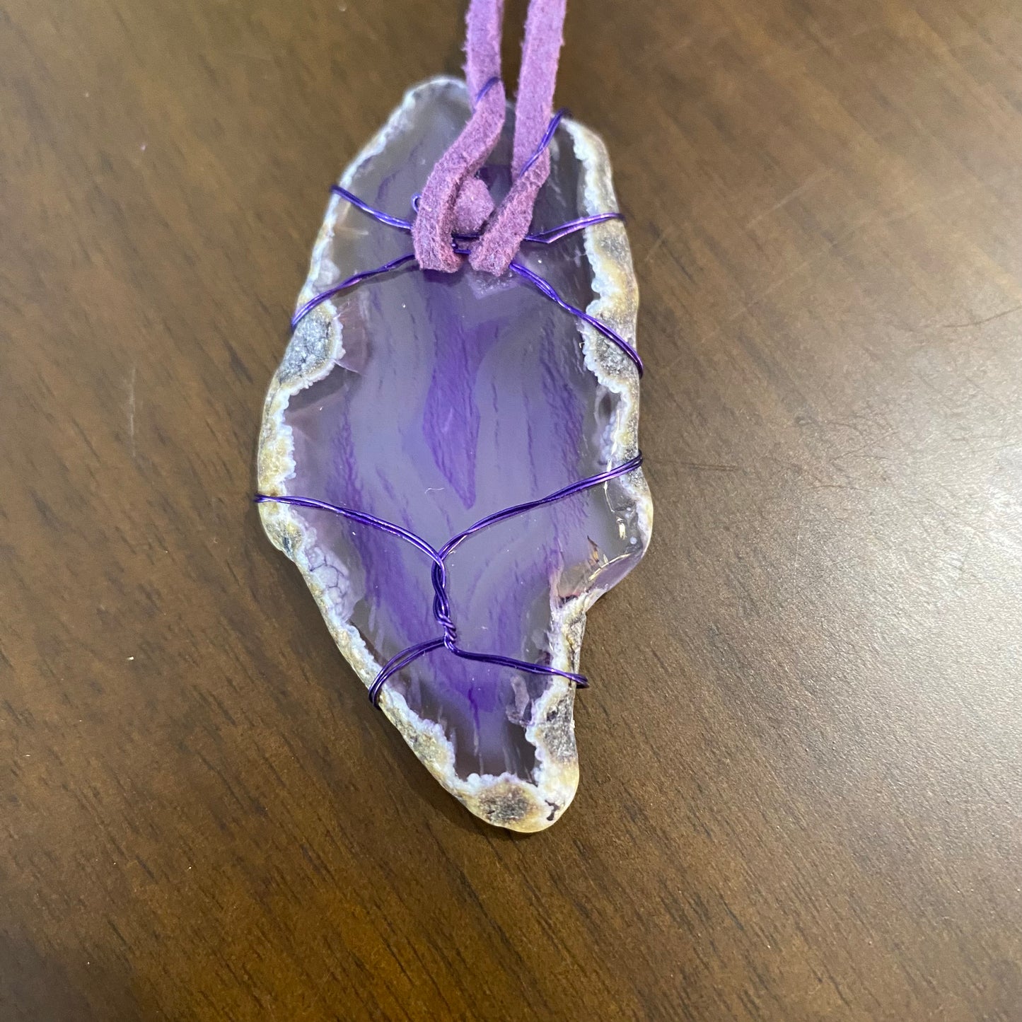 Purple Agate Slice Nacklace