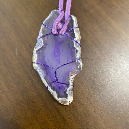 Purple Agate Slice Nacklace