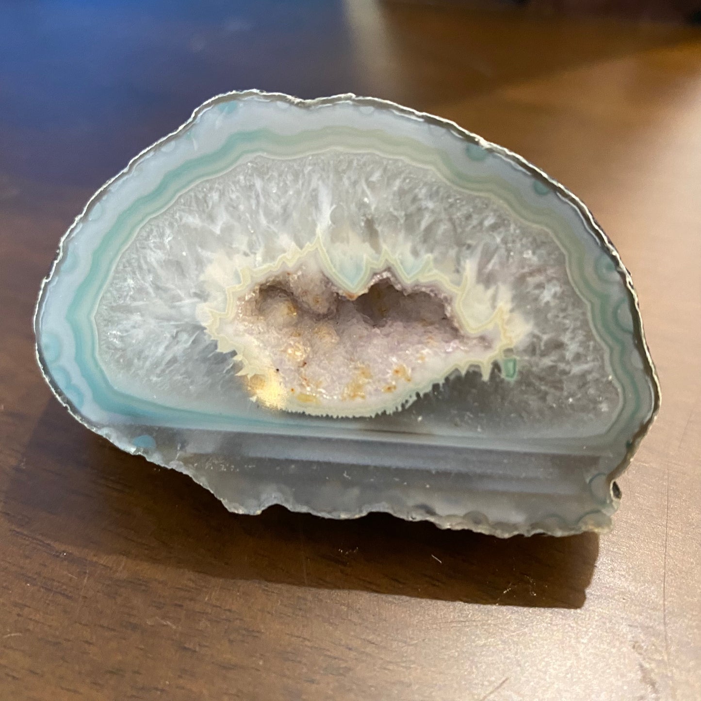 Grey Agate Geode Half 126 grams