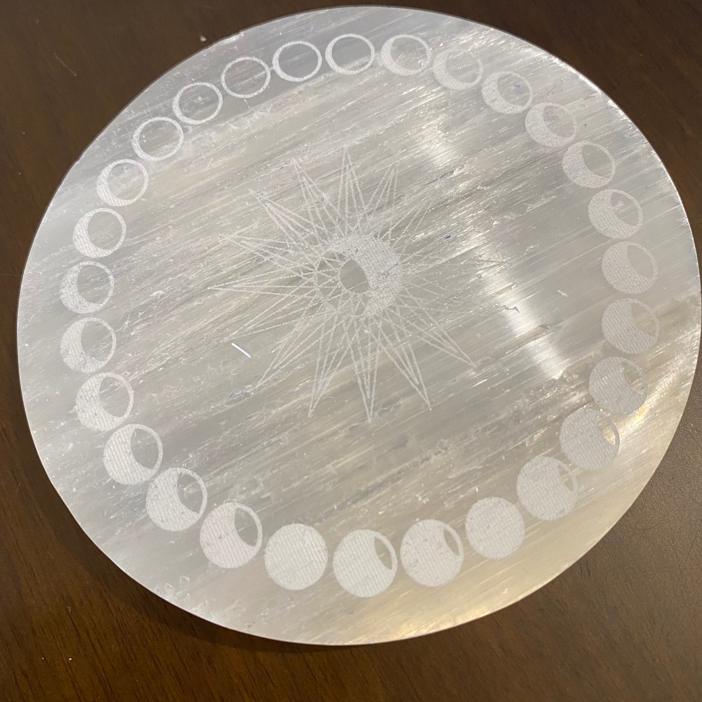 Large Selenite Charging Plate Moon Phase