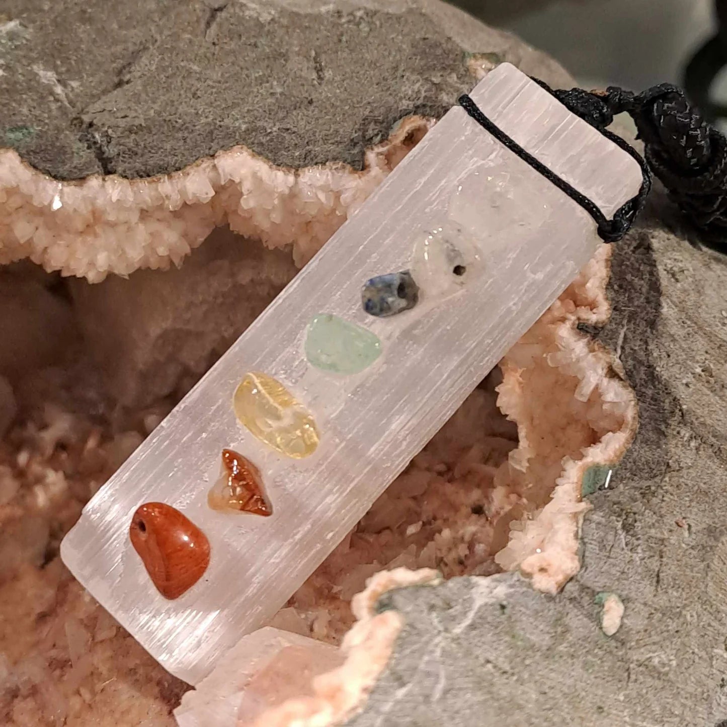 Chakra Pendant on Selenite